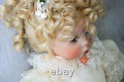Vintage Dianna Effner Collectible Porcelain Doll with Ruffle Lace Dress 21 Tall