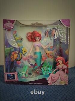 Vintage Disney Little Mermaid Ariel Movie Memories Porcelain Brass Key Doll NIB