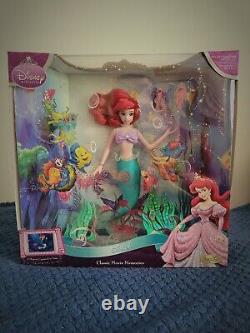 Vintage Disney Little Mermaid Ariel Movie Memories Porcelain Brass Key Doll NIB