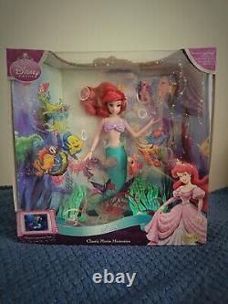 Vintage Disney Little Mermaid Ariel Movie Memories Porcelain Brass Key Doll NIB