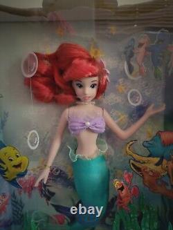 Vintage Disney Little Mermaid Ariel Movie Memories Porcelain Brass Key Doll NIB