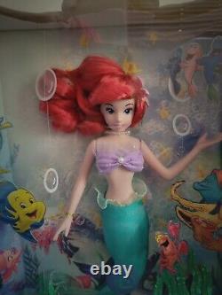 Vintage Disney Little Mermaid Ariel Movie Memories Porcelain Brass Key Doll NIB