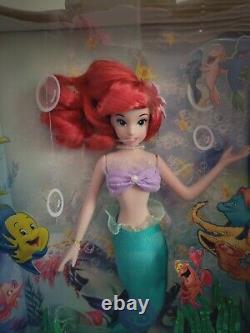 Vintage Disney Little Mermaid Ariel Movie Memories Porcelain Brass Key Doll NIB