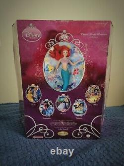 Vintage Disney Little Mermaid Ariel Movie Memories Porcelain Brass Key Doll NIB