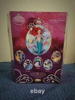 Vintage Disney Little Mermaid Ariel Movie Memories Porcelain Brass Key Doll NIB