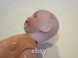 Vintage Doll Bisque Porcelain 14 In Hertl Schwab Dome Head Composition Body