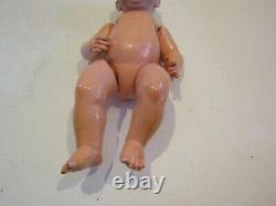 Vintage Doll Bisque Porcelain 14 In Hertl Schwab Dome Head Composition Body