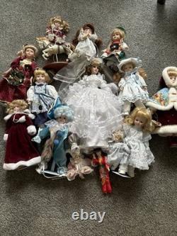 Vintage Doll Collection 13 Pieces. Porcelain Dolls. Brinn, Princess house +more
