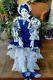 Vintage Doll Rare Delft Blue Porcelain White Blue Head Hand Feet 26 A+condition