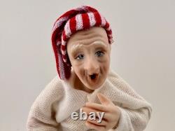 Vintage Dollhouse GRANDPA Porcelain Seated Doll HANDMADE Artisan Parker Levi NOS