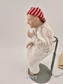 Vintage Dollhouse GRANDPA Porcelain Seated Doll HANDMADE Artisan Parker Levi NOS