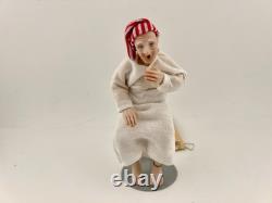 Vintage Dollhouse GRANDPA Porcelain Seated Doll HANDMADE Artisan Parker Levi NOS