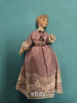 Vintage Dollhouse Miniature Artisan Porcelain Victorian Lady Doll OOAK
