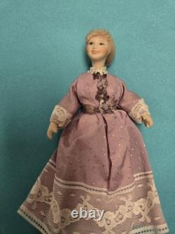 Vintage Dollhouse Miniature Artisan Porcelain Victorian Lady Doll OOAK
