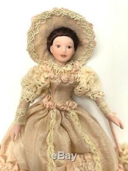 Vintage Dollhouse Miniature Lady Victorian Handcrafted Porcelain Doll 112 Ooak