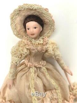 Vintage Dollhouse Miniature Lady Victorian Handcrafted Porcelain Doll 112 Ooak