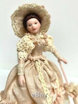 Vintage Dollhouse Miniature Lady Victorian Handcrafted Porcelain Doll 112 Ooak