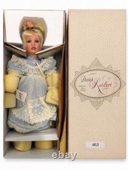 Vintage Donna RuBert Porcelain Doll In Box Blonde Blue Dress Lace Original Box