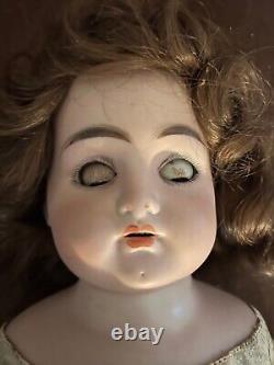 Vintage Early 1900's Darling Doll Leather Bisque Porcelain & Cloth 25 Jointed