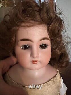 Vintage Early 1900's Darling Doll Leather Bisque Porcelain & Cloth 25 Jointed