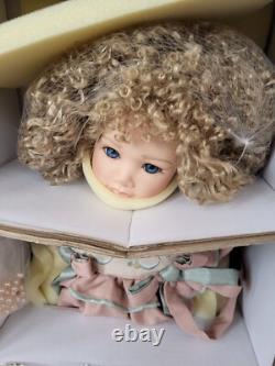 Vintage Elite Dolls Collection Porcelain Chamain 24 Doll WithStand & Certificate