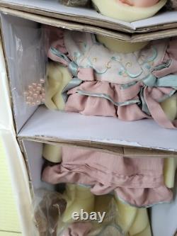 Vintage Elite Dolls Collection Porcelain Chamain 24 Doll WithStand & Certificate