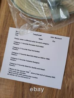 Vintage Elite Dolls Collection Porcelain Chamain 24 Doll WithStand & Certificate