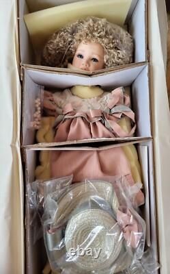 Vintage Elite Dolls Collection Porcelain Chamain 24 Doll WithStand & Certificate