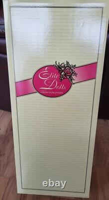 Vintage Elite Dolls Collection Porcelain Chamain 24 Doll WithStand & Certificate