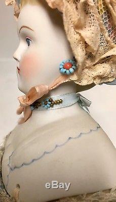 Vintage Emma Clear 17 Parian Doll SALLY China Head Earrings 1947 Gorgeous