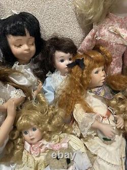 Vintage Estate Sale Lot Porcelain Doll Collection