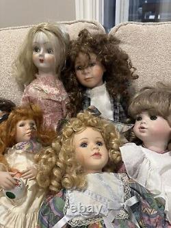 Vintage Estate Sale Lot Porcelain Doll Collection