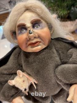 Vintage Faith Wick Originals Halloween Small People Witch #10 RARE DOLL With STAND