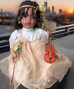 Vintage Fayzan Spanos Sitting Porcelain Doll LE #654/2000, 27 in, 1994