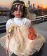 Vintage Fayzan Spanos Sitting Porcelain Doll Le #654/2000, 27 In, 1994