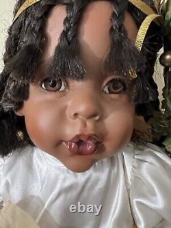 Vintage Fayzan Spanos Sitting Porcelain Doll LE #654/2000, 27 in, 1994