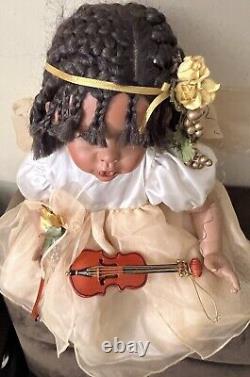 Vintage Fayzan Spanos Sitting Porcelain Doll LE #654/2000, 27 in, 1994