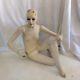 Vintage Female Mannequin Full Body Hand Painted Head Torso Arms Legs Seated