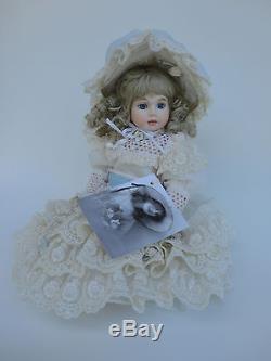 Vintage Fine All Porcelain Doll Jointed Legs & Shoulders Lace Dress 12