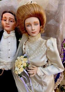 Vintage Franklin Mint Heirloom Gibson Era GROOM And BRIDE 23 Porcelain