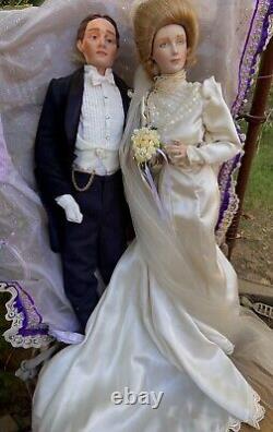 Vintage Franklin Mint Heirloom Gibson Era GROOM And BRIDE 23 Porcelain