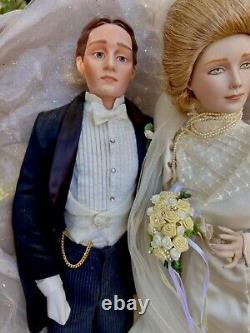 Vintage Franklin Mint Heirloom Gibson Era GROOM And BRIDE 23 Porcelain