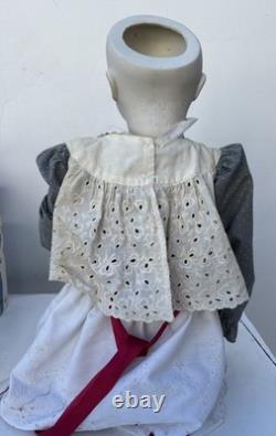 Vintage French Bru Junr Nordic Réplica Dressed Doll 35 Inches Tall