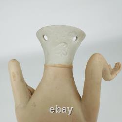 Vintage German Bavaria Goeble Bisque Porcelain Half Doll Blonde Hair Figurine 4