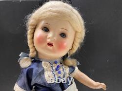 Vintage German Composite Doll Blonde with Bell 16