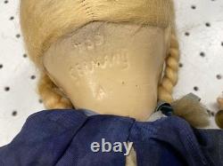 Vintage German Composite Doll Blonde with Bell 16