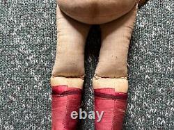 Vintage German Little Girl Doll Metal Head Fiber Cloth Body Blonde Blue Eyes