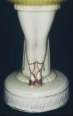 Vintage German Porcelain Half-doll Base Demi-figurine Dancer Pincushion Germany