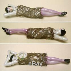 Vintage German Porcelain Pincushion Half Doll Lady In Lace Suit- Liquidation