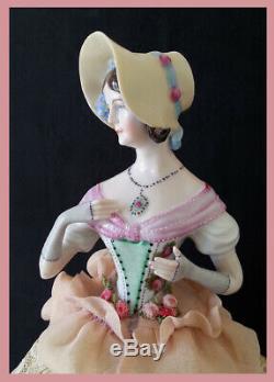 Vintage German Porcelain Pincushion Half Doll Liquidation Lottie, Lottchen